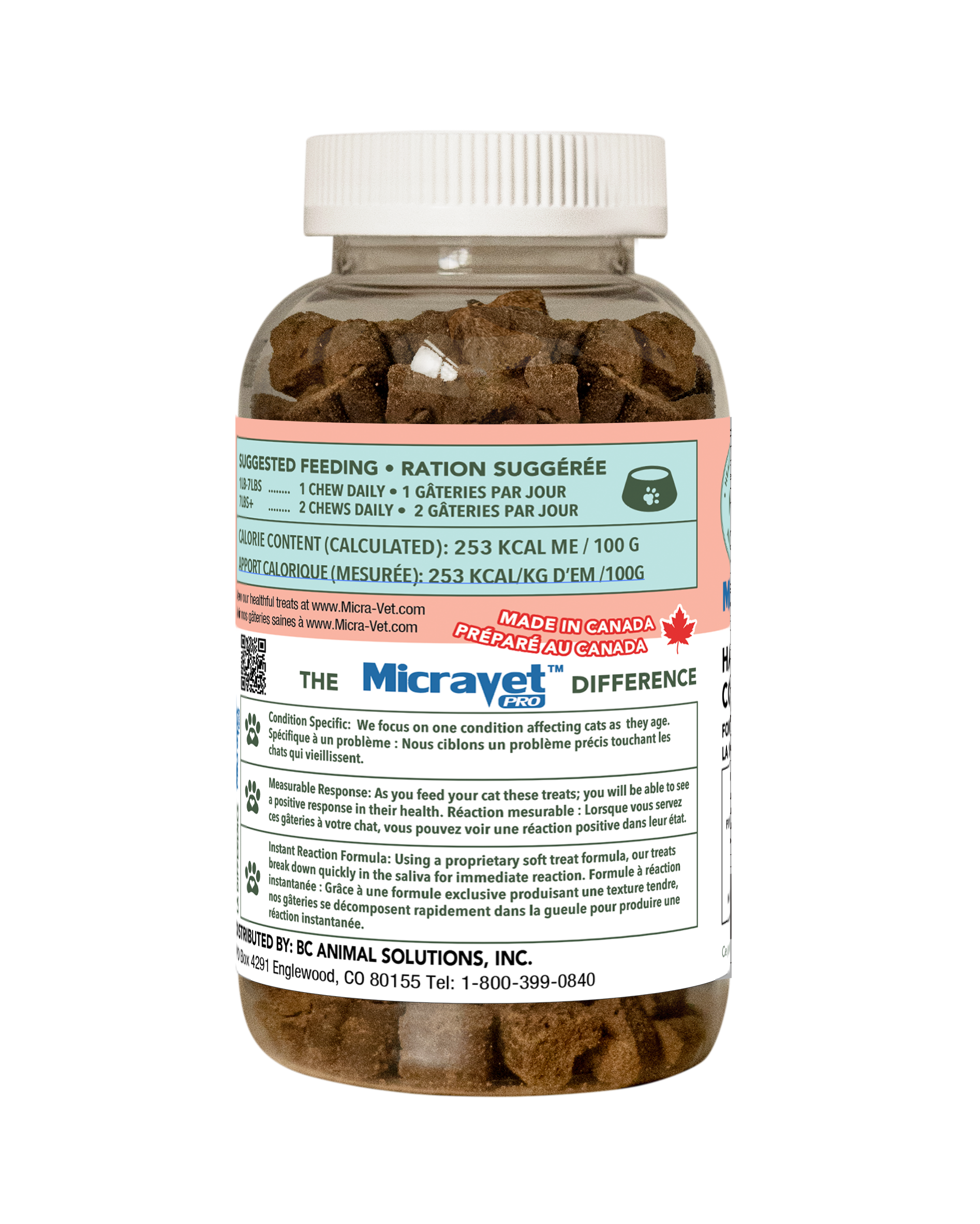MicraVet™ Cat Skin & Coat Hairball Health Formula Soft Chews
